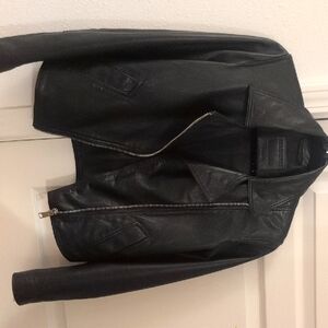 All Saints Vela Biker Black Leather Jacket